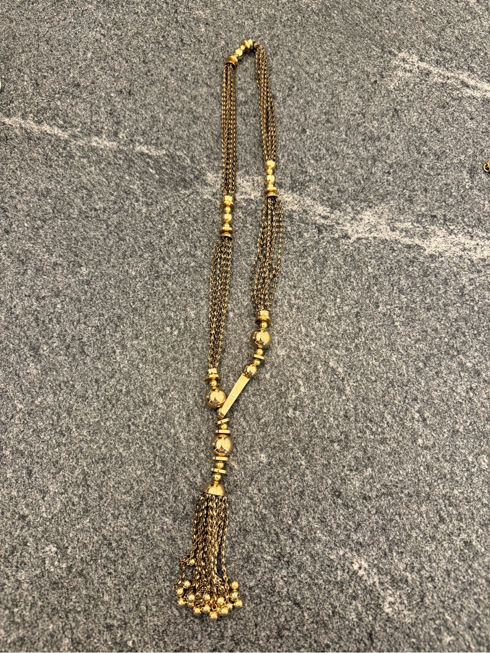 Stella & Dot Gold Multi-Strand Tassel Necklace